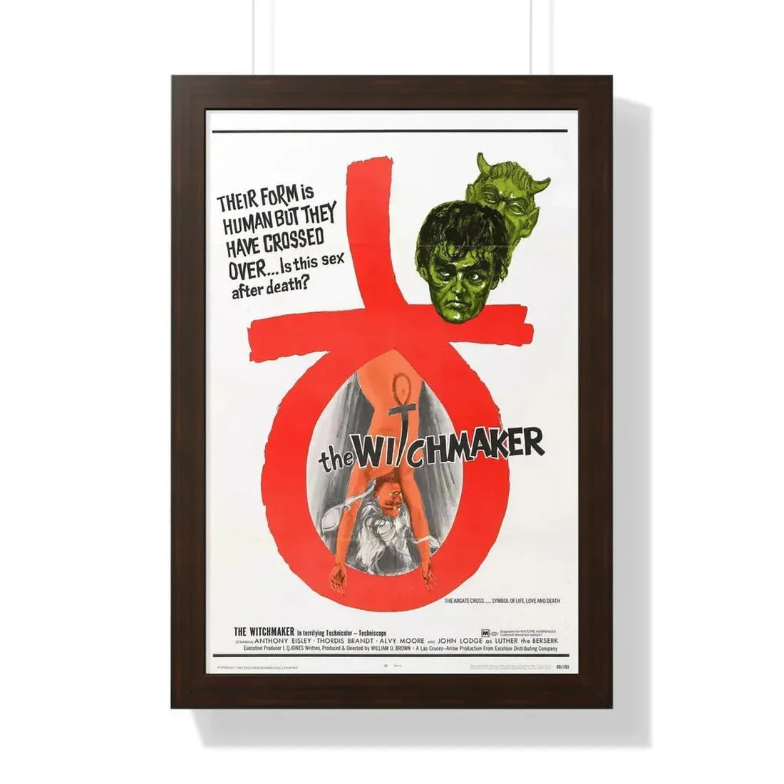 THE WITCHMAKER 1969 - Framed Movie Poster 16″ x 24″ Walnut - The Sticker Space