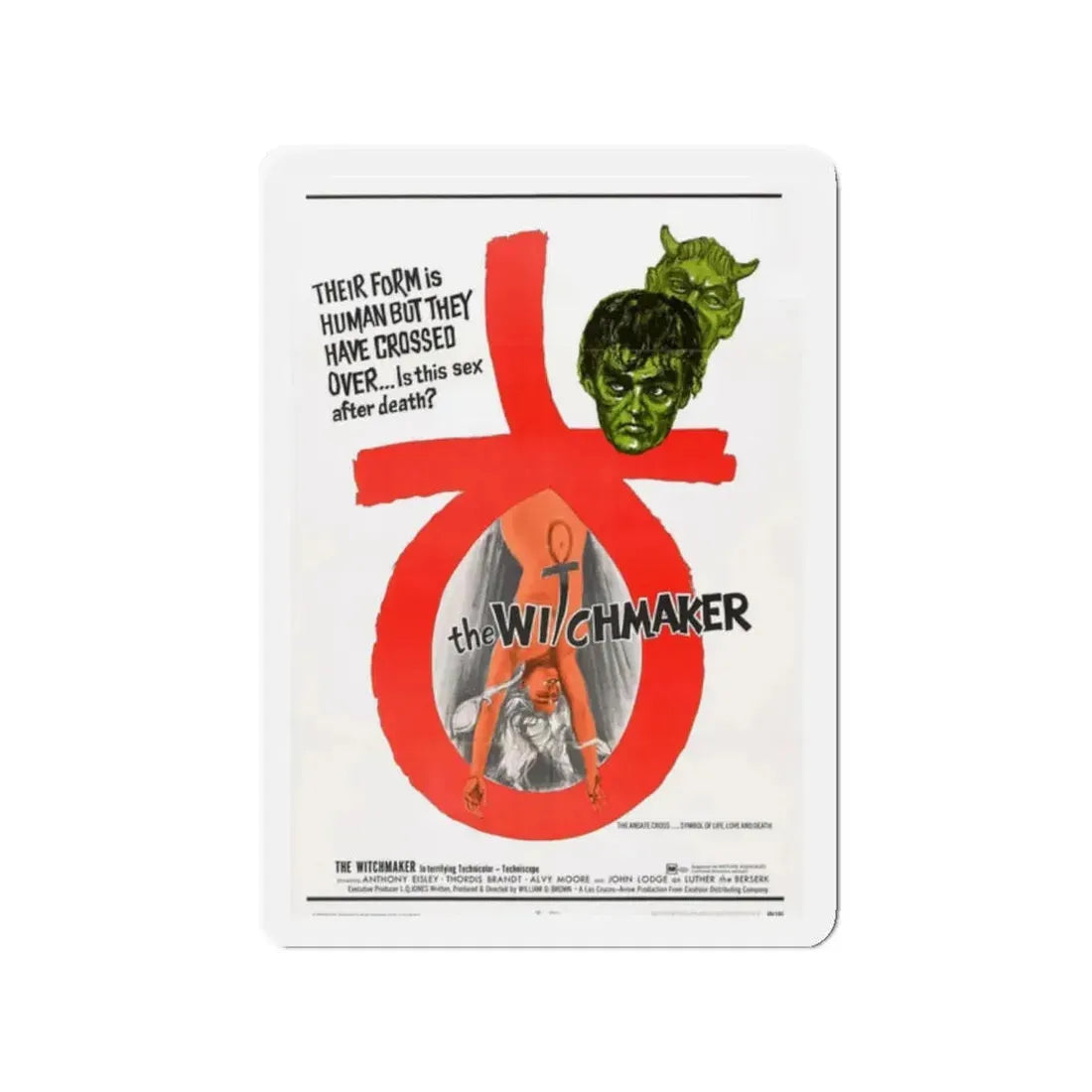 THE WITCHMAKER 1969 Movie Poster - Refrigerator Magnet 2 Inch Die-Cut - The Sticker Space