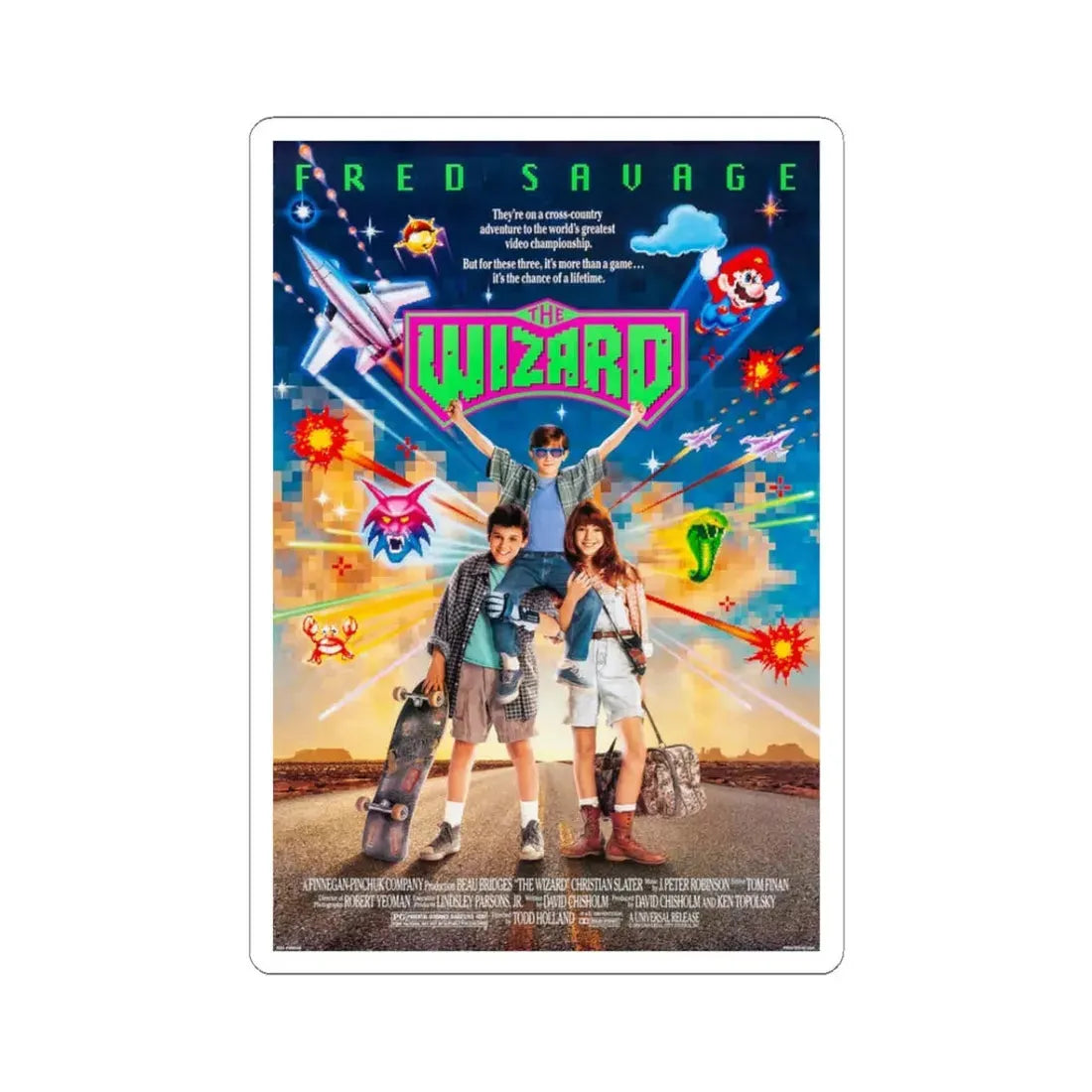 The Wizard 1989 Movie Poster - STICKER Vinyl Kiss-Cut Decal 3 Inch White - The Sticker Space
