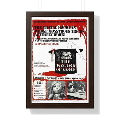 THE WIZARD OF GORE 1970 - Framed Movie Poster 16″ x 24″ Walnut - The Sticker Space