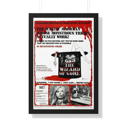 THE WIZARD OF GORE 1970 - Framed Movie Poster 20" x 30" Black - The Sticker Space