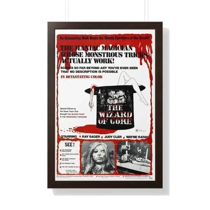 THE WIZARD OF GORE 1970 - Framed Movie Poster 20" x 30" Walnut - The Sticker Space