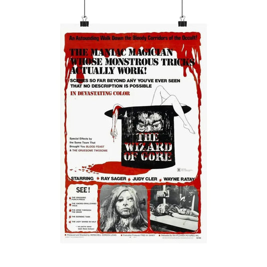 THE WIZARD OF GORE 1970 - Paper Movie Poster 12″ x 18″ Matte - The Sticker Space