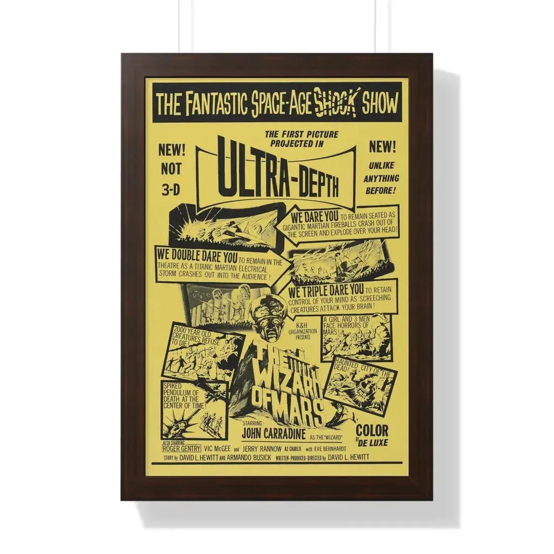 THE WIZARD OF MARS 1965 - Framed Movie Poster 16″ x 24″ Walnut - The Sticker Space