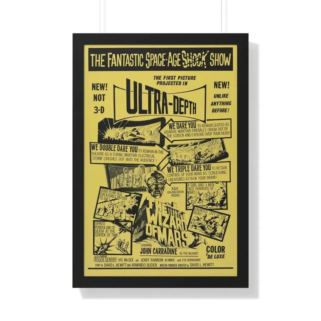 THE WIZARD OF MARS 1965 - Framed Movie Poster 20" x 30" Black - The Sticker Space