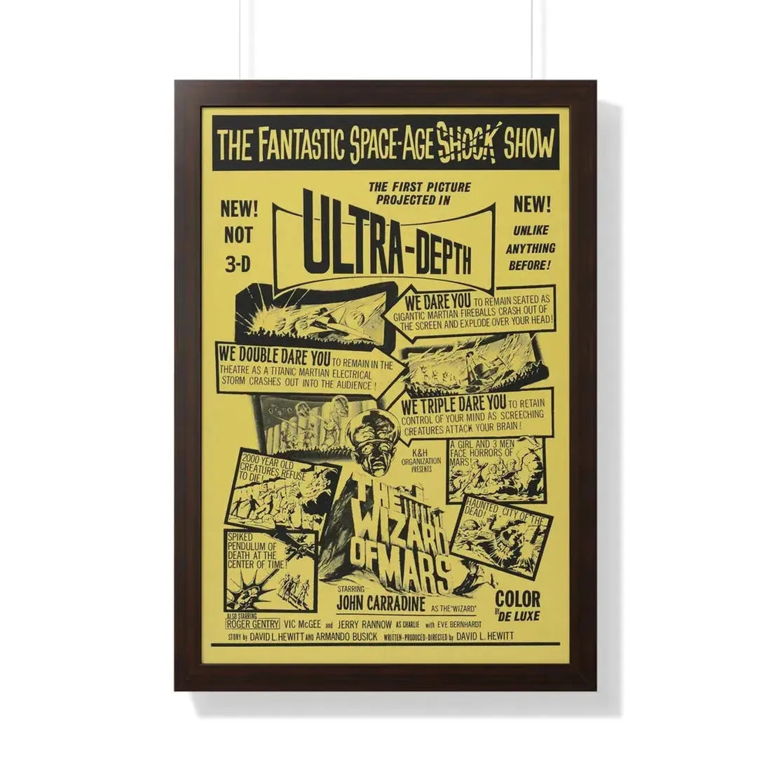 THE WIZARD OF MARS 1965 - Framed Movie Poster 20" x 30" Walnut - The Sticker Space