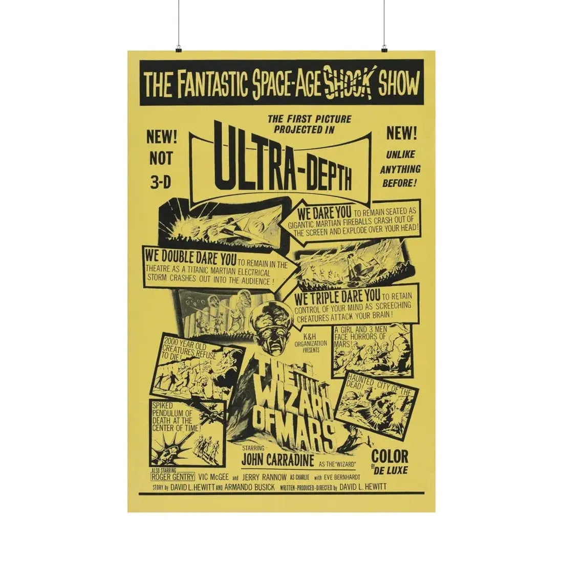 THE WIZARD OF MARS 1965 - Paper Movie Poster 36" x 54" Matte - The Sticker Space