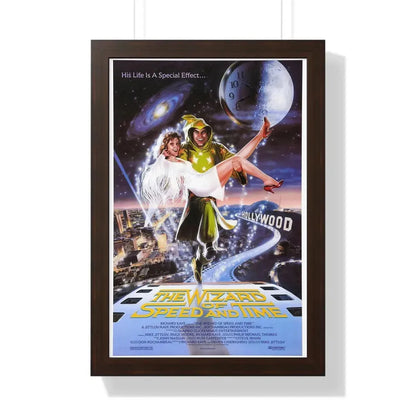 THE WIZARD OF SPEED AND TIME 1988 - Framed Movie Poster 16″ x 24″ Walnut - The Sticker Space