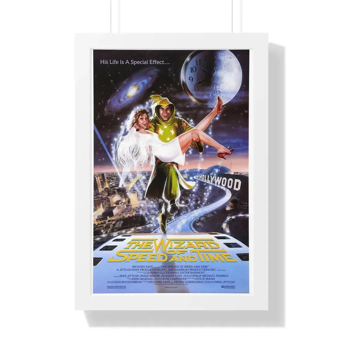 THE WIZARD OF SPEED AND TIME 1988 - Framed Movie Poster 16″ x 24″ White - The Sticker Space