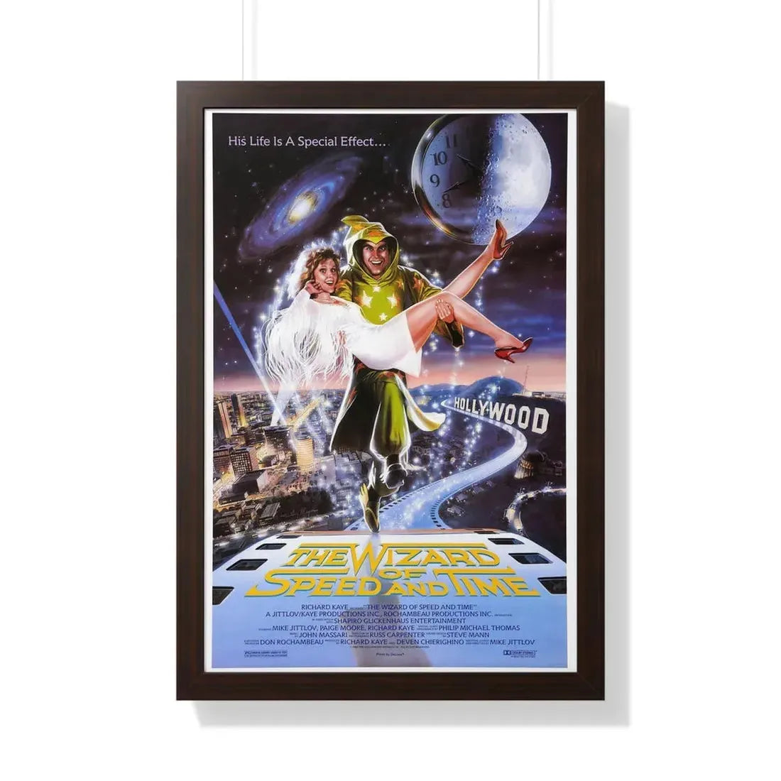 THE WIZARD OF SPEED AND TIME 1988 - Framed Movie Poster 20" x 30" Walnut - The Sticker Space