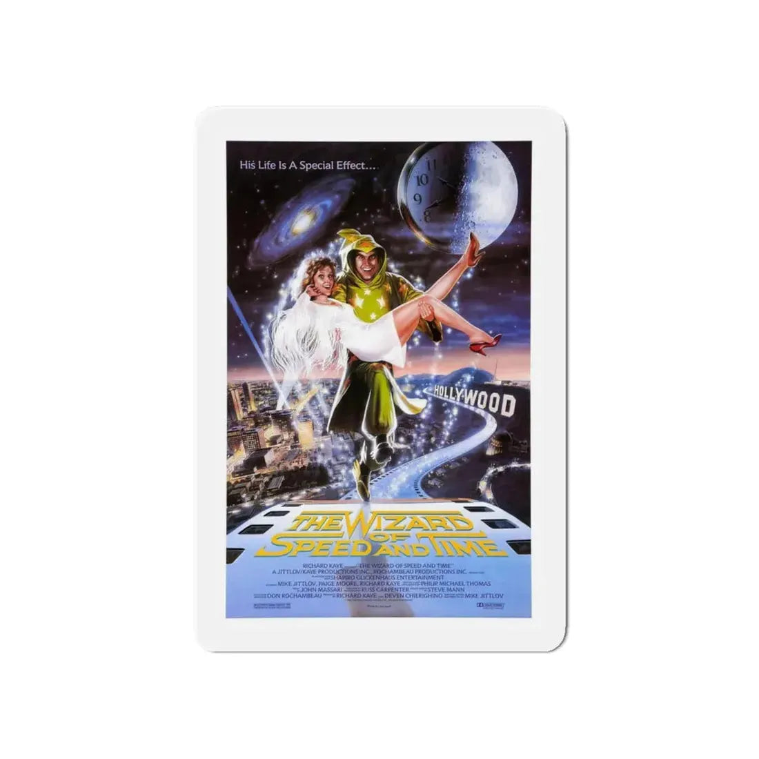THE WIZARD OF SPEED AND TIME 1988 Movie Poster - Refrigerator Magnet 4 Inch Die-Cut - The Sticker Space