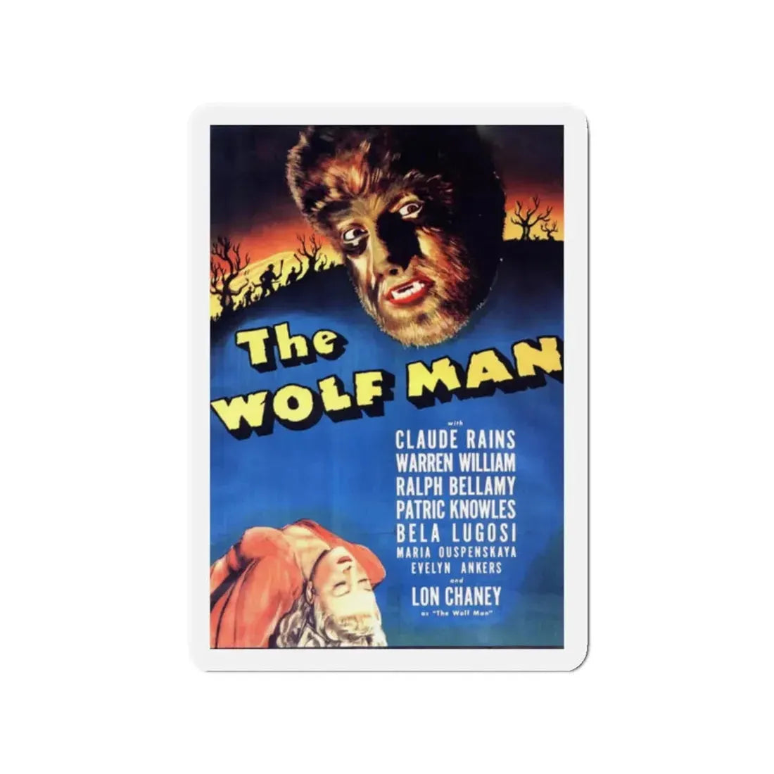 THE WOLF MAN 1941 Movie Poster - Refrigerator Magnet 2 Inch Die-Cut - The Sticker Space