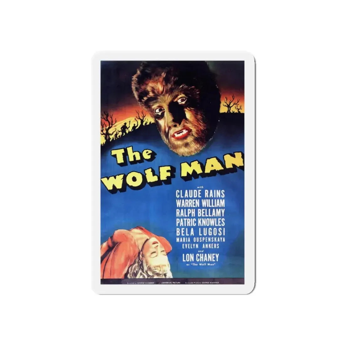 THE WOLF MAN 1941 Movie Poster - Refrigerator Magnet 5 Inch Die-Cut - The Sticker Space