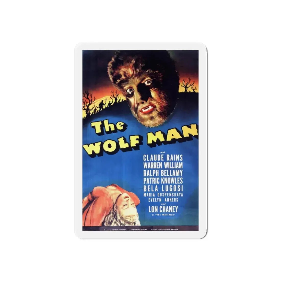 THE WOLF MAN 1941 Movie Poster - Refrigerator Magnet 6 Inch Die-Cut - The Sticker Space