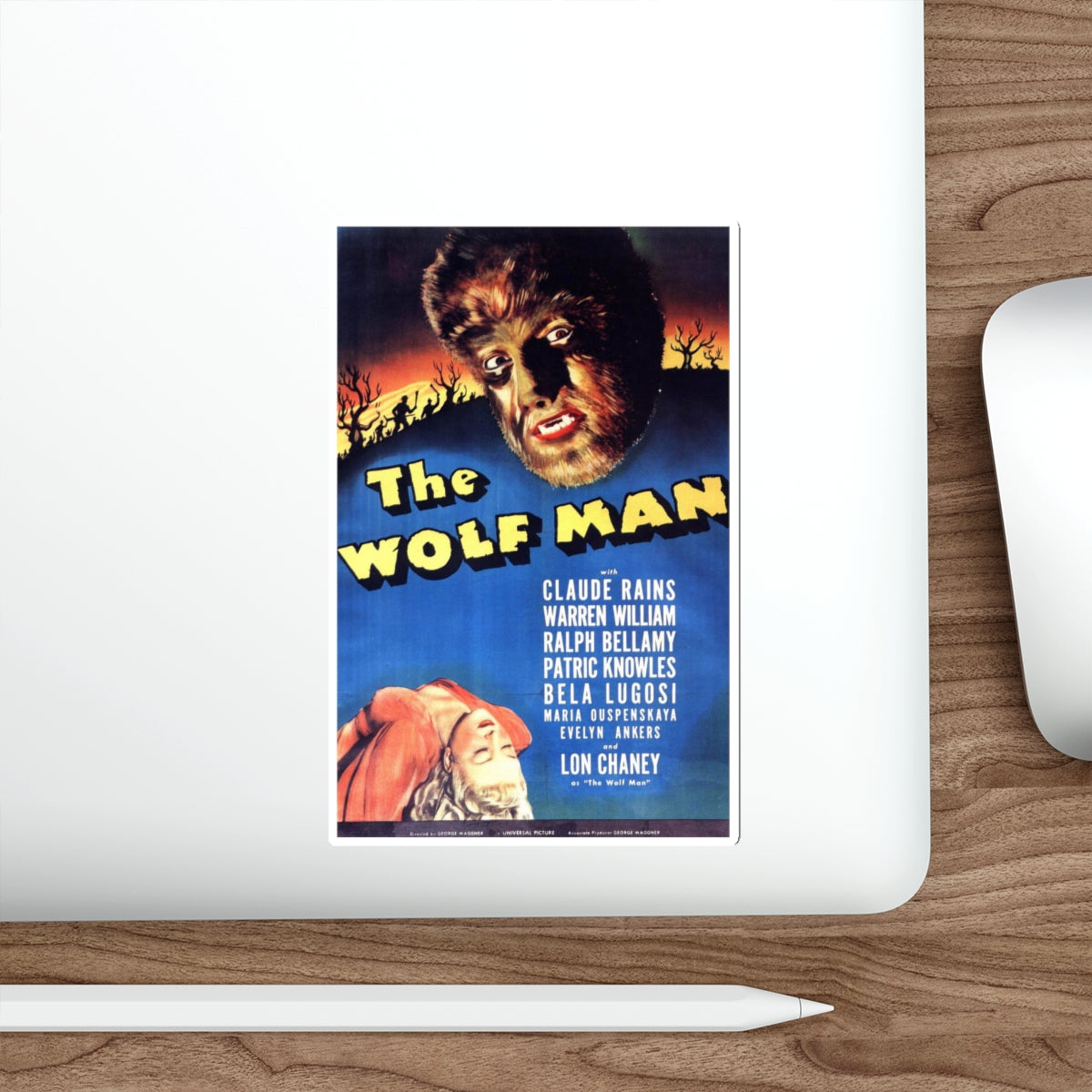 THE WOLF MAN 1941 Movie Poster STICKER Vinyl Die-Cut Decal-The Sticker Space