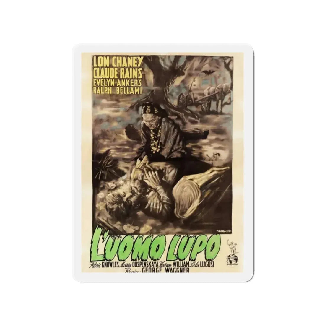 THE WOLF MAN (ITALIAN) 1941 Movie Poster - Refrigerator Magnet 2 Inch Die-Cut - The Sticker Space