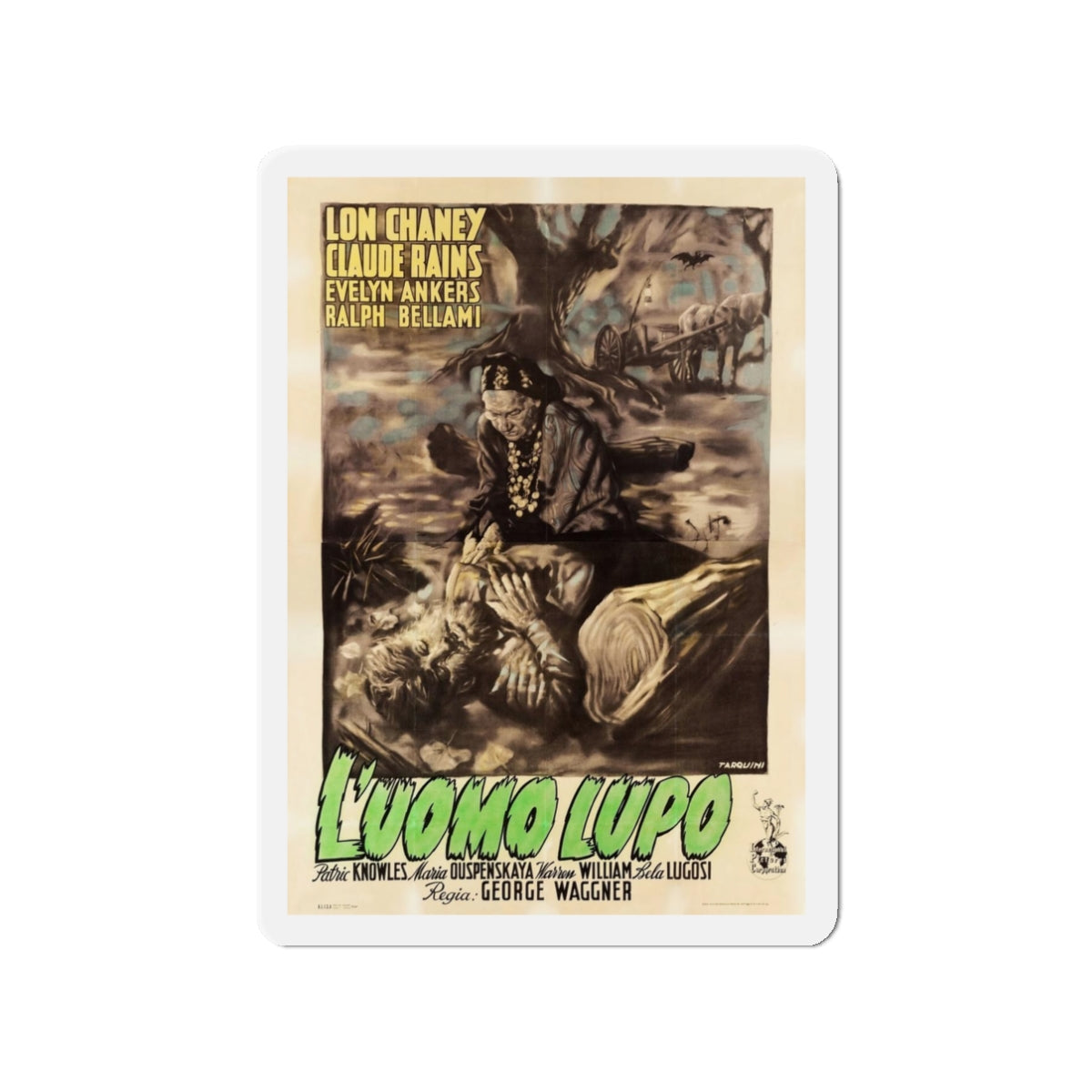 THE WOLF MAN (ITALIAN) 1941 Movie Poster - Refrigerator Magnet