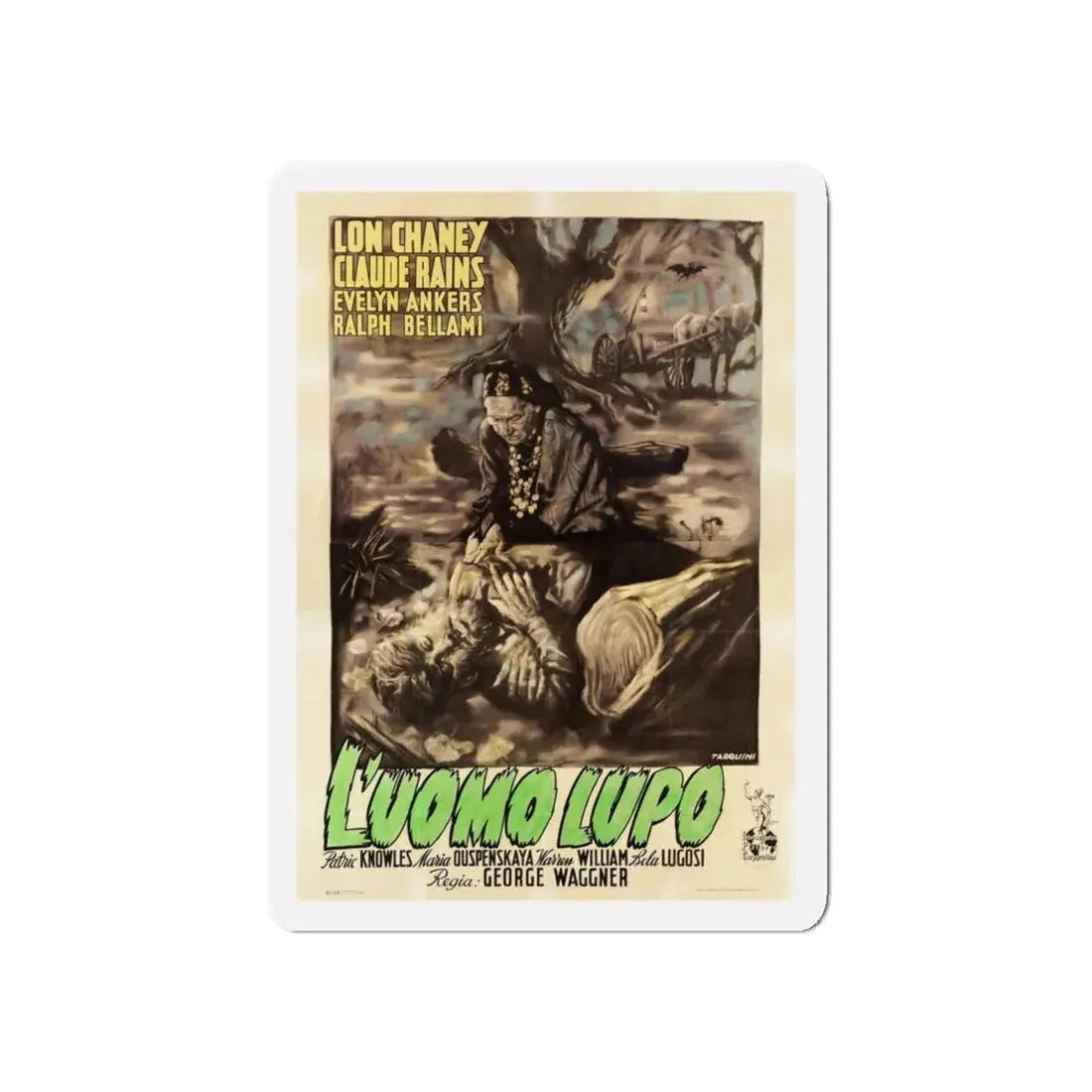 THE WOLF MAN (ITALIAN) 1941 Movie Poster - Refrigerator Magnet 5 Inch Die-Cut - The Sticker Space