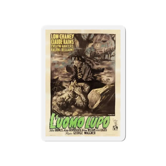 THE WOLF MAN (ITALIAN) 1941 Movie Poster - Refrigerator Magnet 6 Inch Die-Cut - The Sticker Space