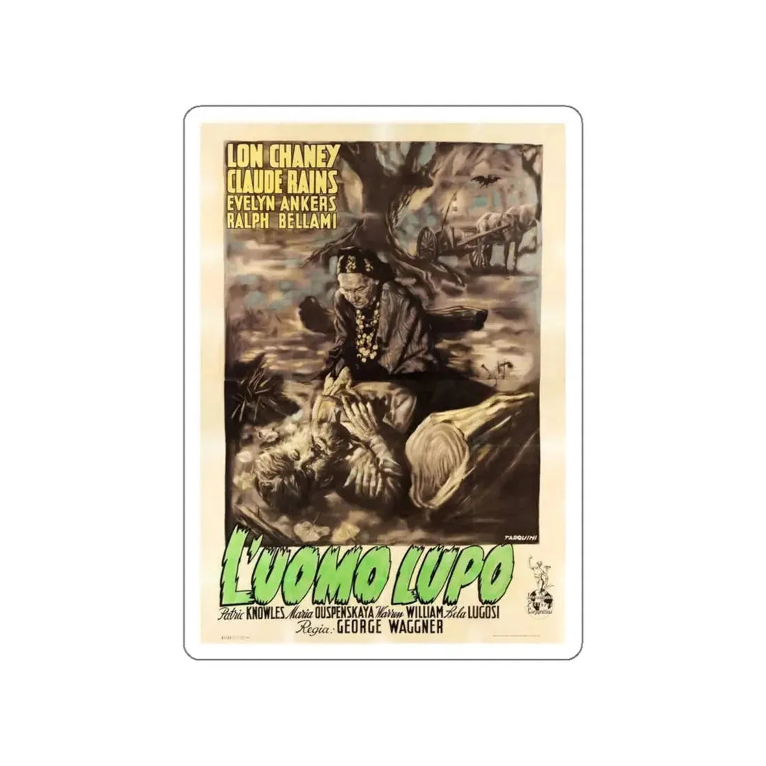 THE WOLF MAN (ITALIAN) 1941 Movie Poster STICKER Vinyl Die-Cut Decal 4 Inch - The Sticker Space