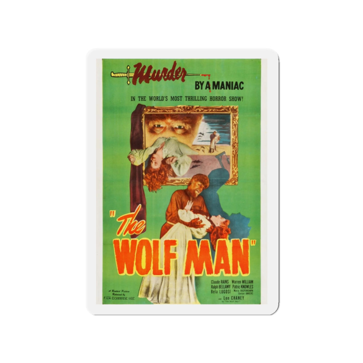 THE WOLF MAN (REISSUE) 1941 Movie Poster - Refrigerator Magnet