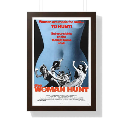 THE WOMAN HUNT 1972 - Framed Movie Poster 16″ x 24″ Walnut - The Sticker Space