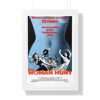 THE WOMAN HUNT 1972 - Framed Movie Poster 16″ x 24″ White - The Sticker Space