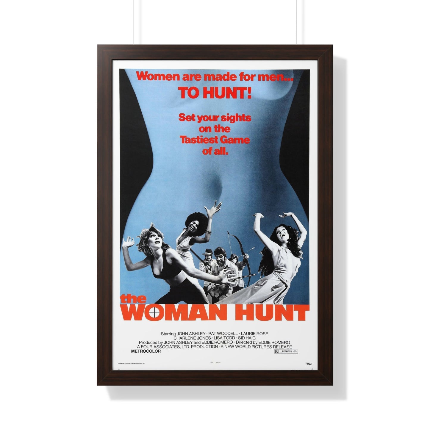 THE WOMAN HUNT 1972 - Framed Movie Poster-20" x 30"-The Sticker Space