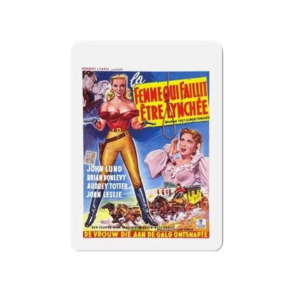 THE WOMAN THEY ALMOST LYNCHED 1953 Movie Poster - Refrigerator Magnet 4 Inch Die-Cut - The Sticker Space
