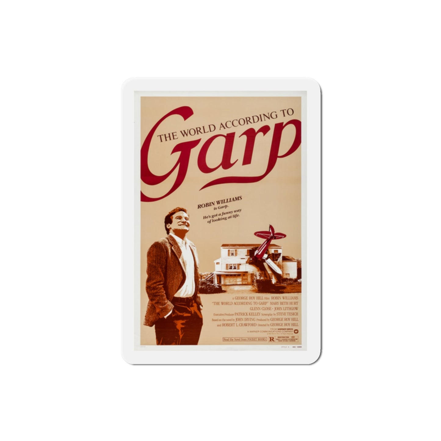 The World According to Garp 1982 Movie Poster Die-Cut Magnet-2" x 2"-The Sticker Space