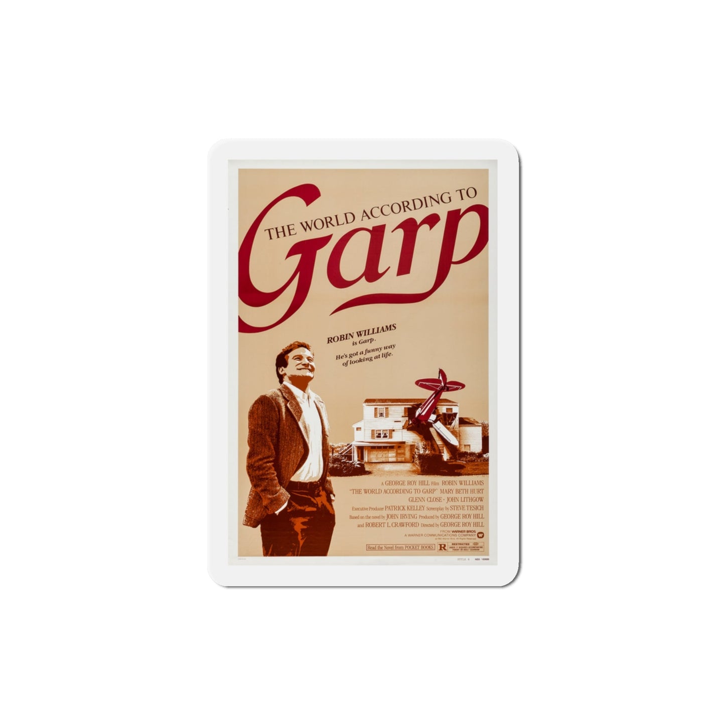 The World According to Garp 1982 Movie Poster Die-Cut Magnet-3" x 3"-The Sticker Space