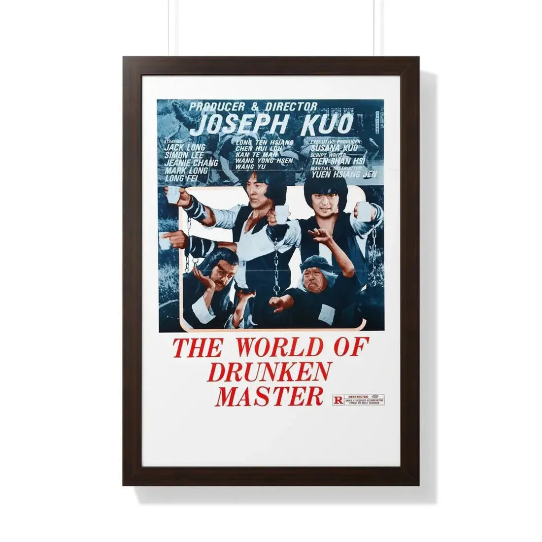 THE WORLD OF DRUNKEN MASTER 1979 - Framed Movie Poster 20" x 30" Walnut - The Sticker Space