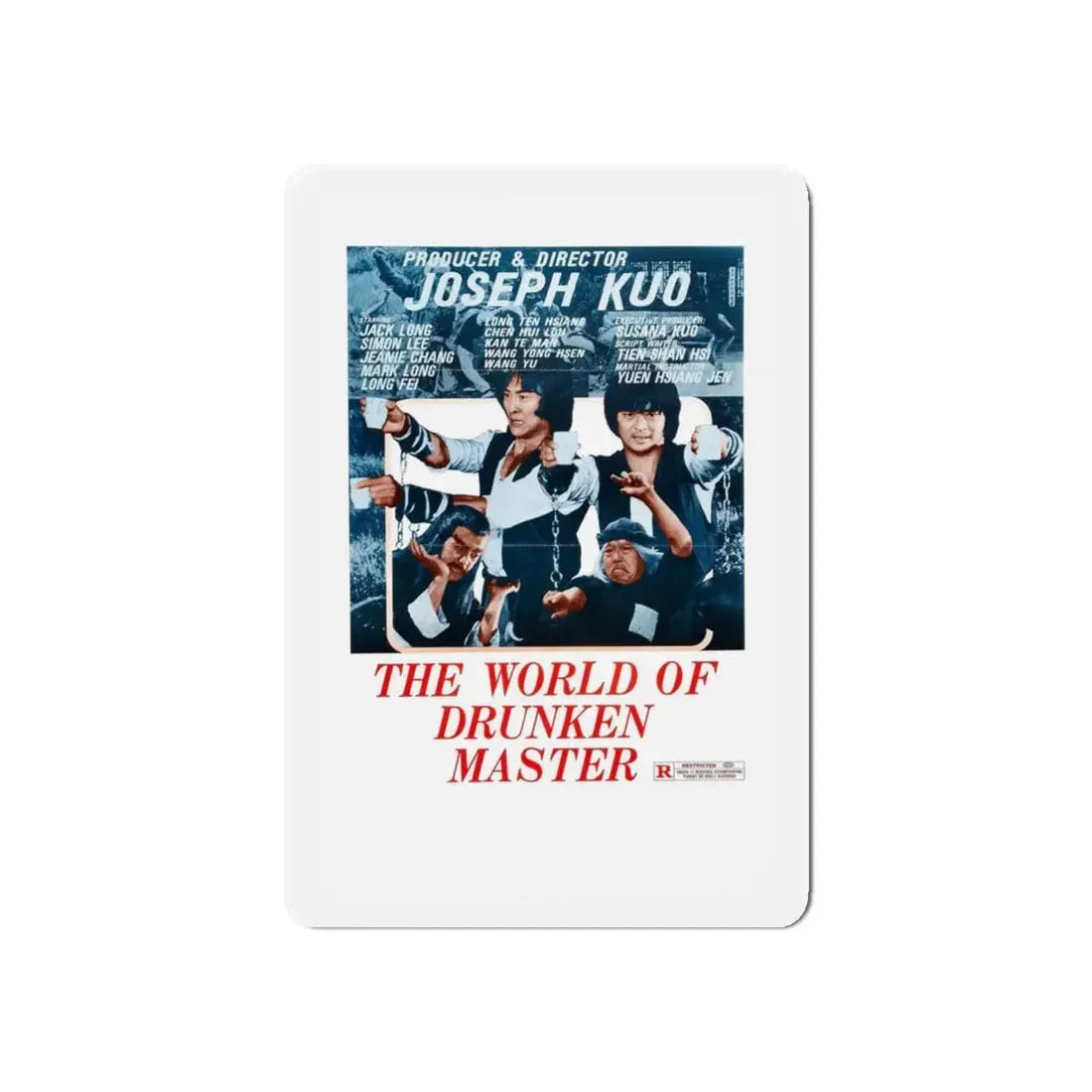 THE WORLD OF DRUNKEN MASTER 1979 Movie Poster - Refrigerator Magnet 6 Inch Die-Cut - The Sticker Space