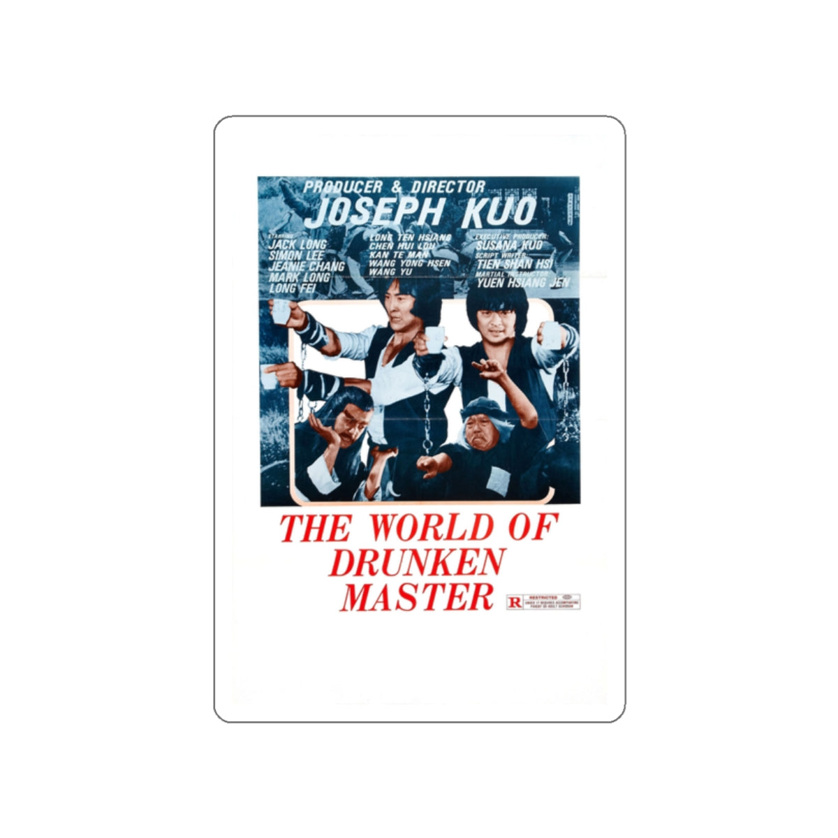 THE WORLD OF DRUNKEN MASTER 1979 Movie Poster STICKER Vinyl Die-Cut Decal-White-The Sticker Space