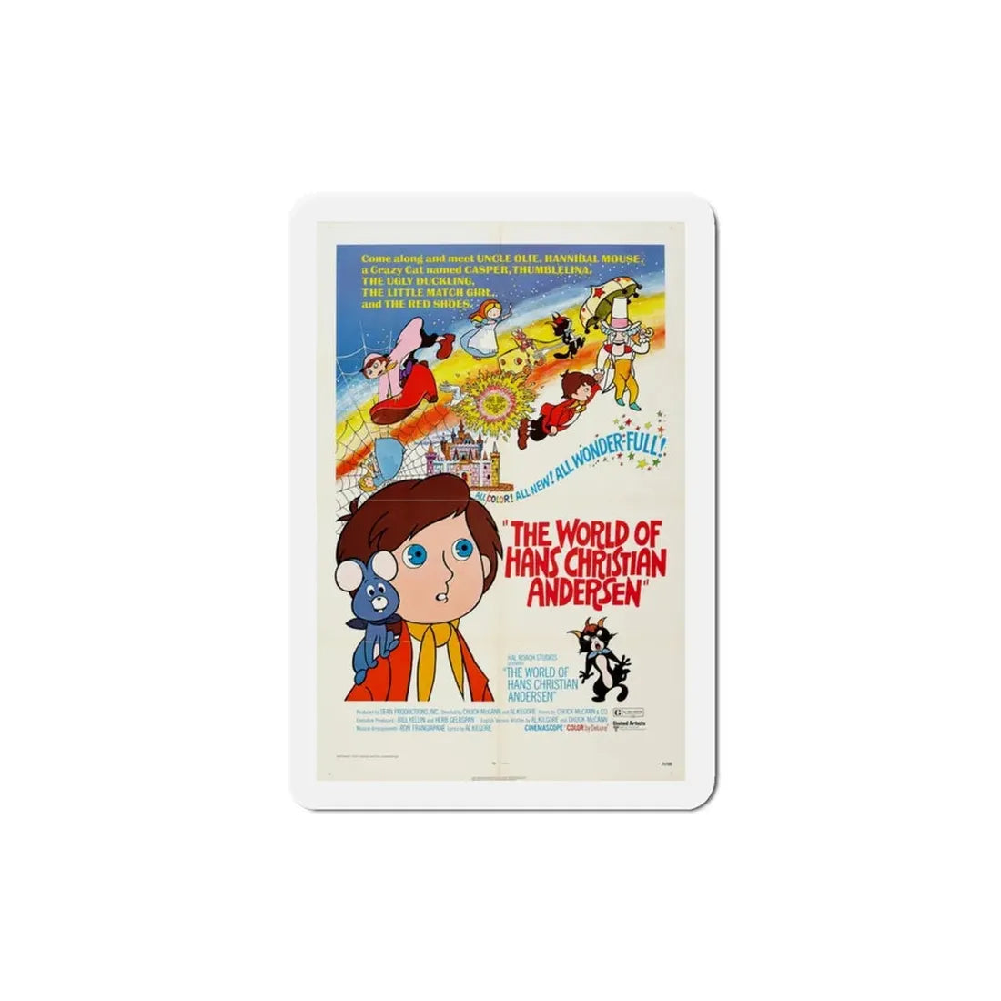 The World of Hans Christian Andersen 1971 Movie Poster Refrigerator Magnet 3 Inch - The Sticker Space