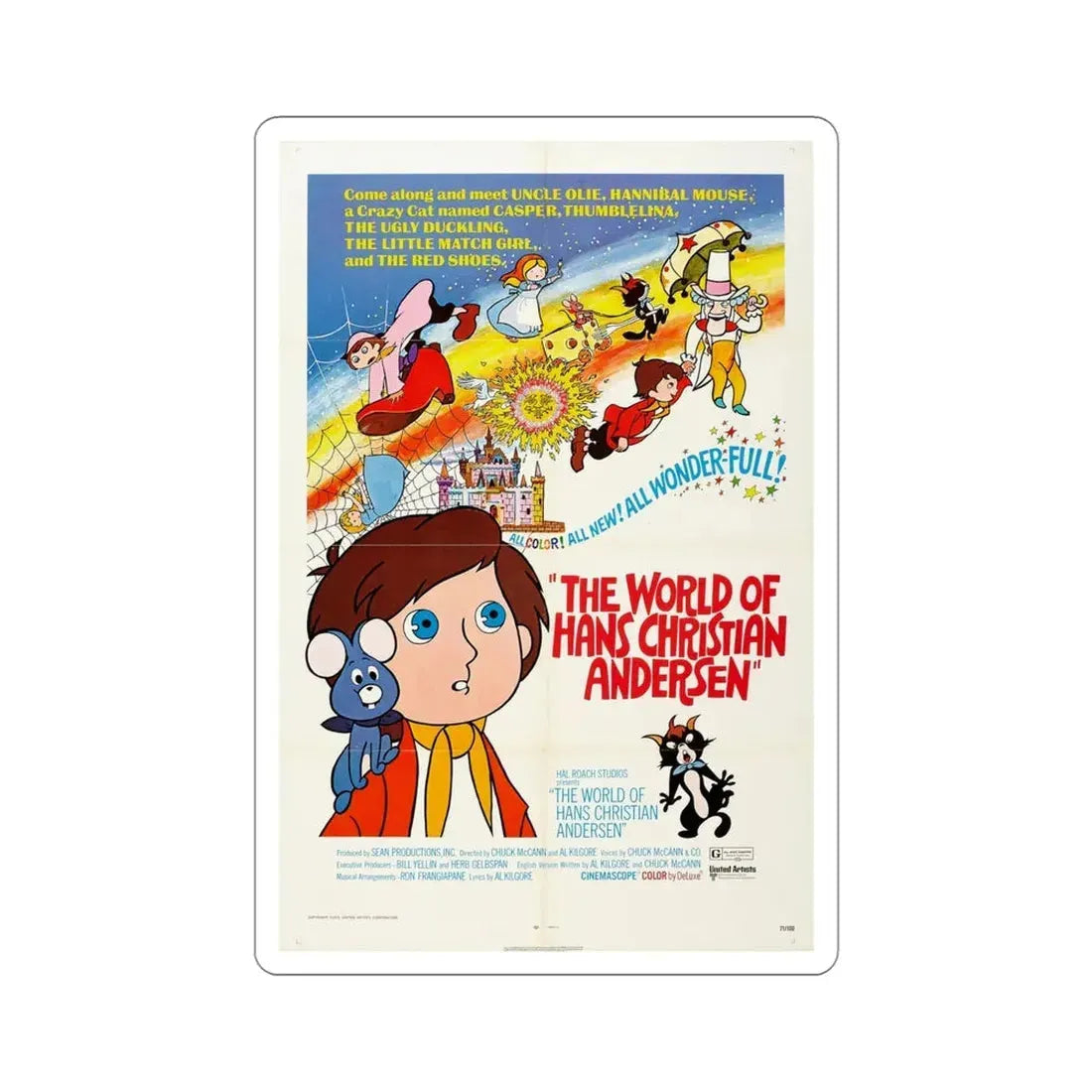 The World of Hans Christian Andersen 1971 Movie Poster STICKER Vinyl Die-Cut Decal 4 Inch - The Sticker Space