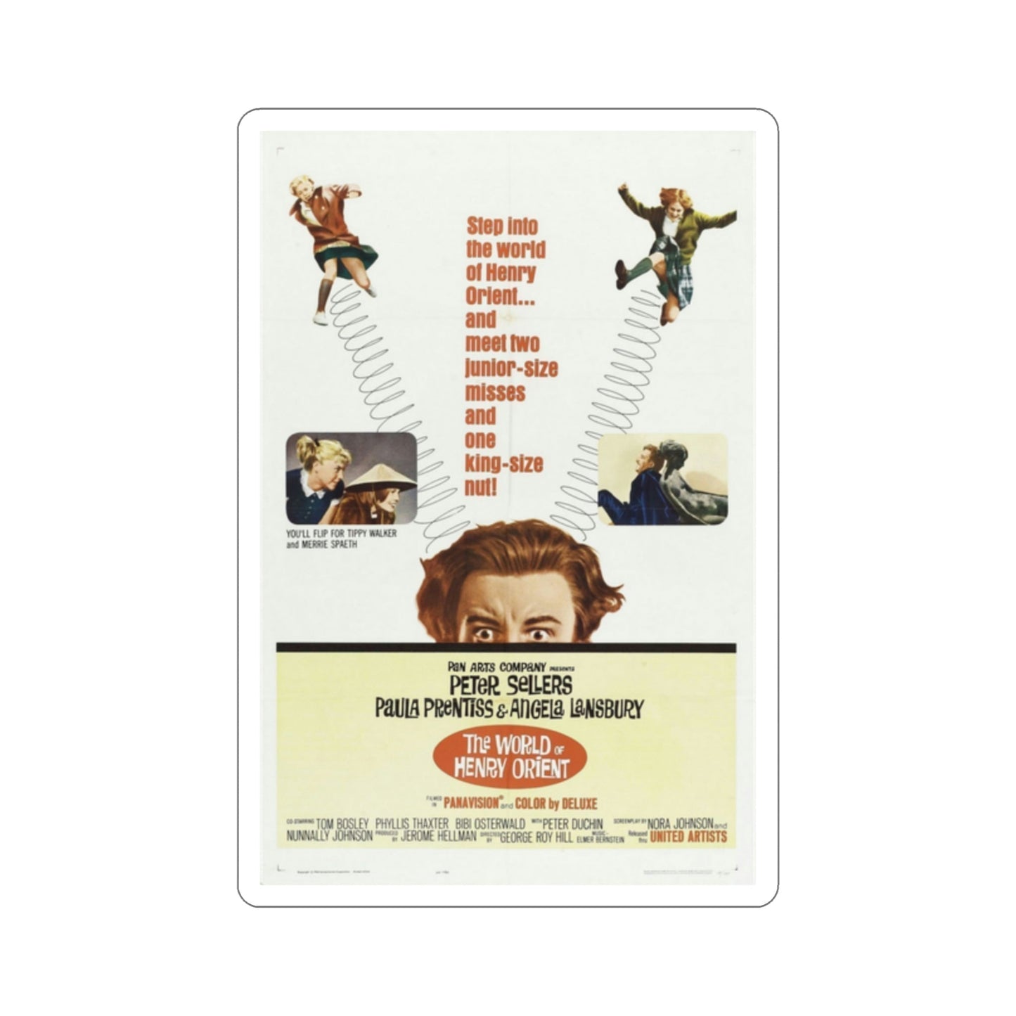 The World of Henry Orient 1964 Movie Poster STICKER Vinyl Die-Cut Decal-2 Inch-The Sticker Space