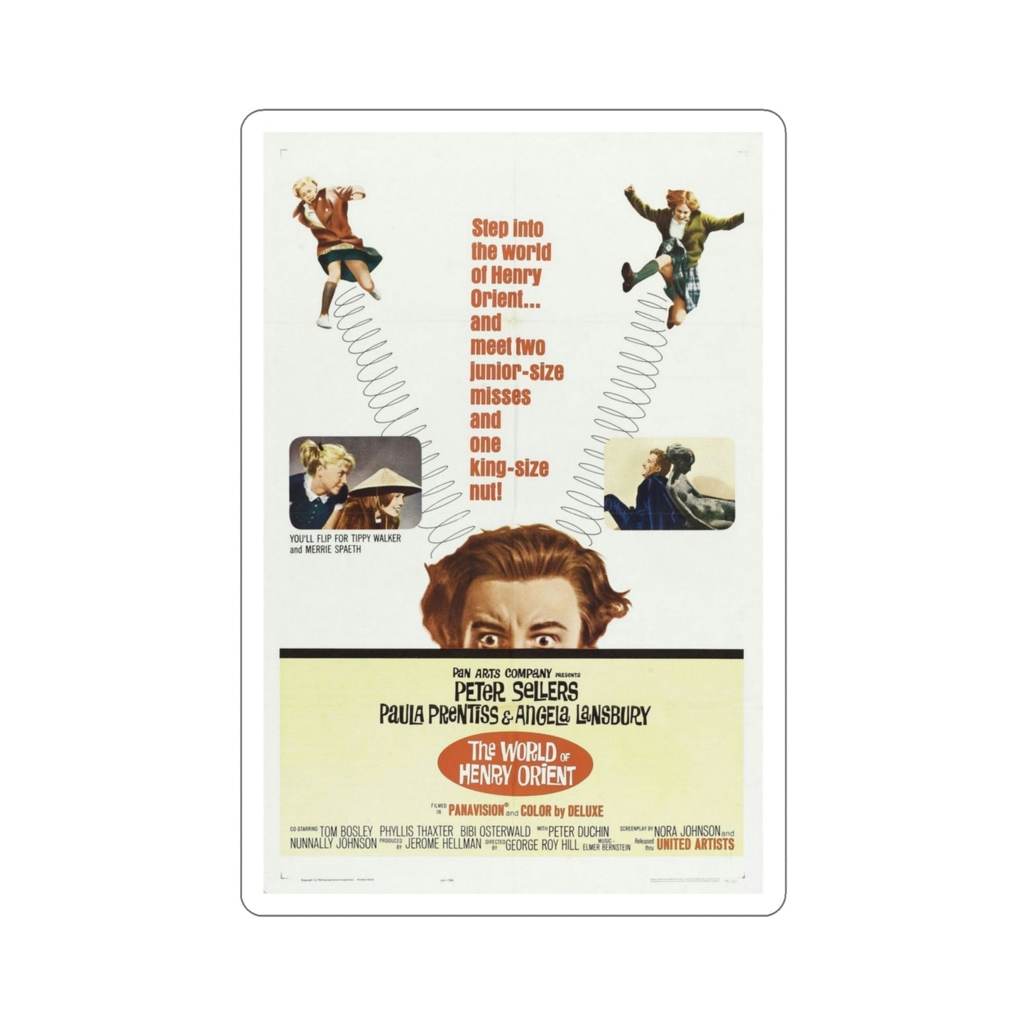 The World of Henry Orient 1964 Movie Poster STICKER Vinyl Die-Cut Decal-4 Inch-The Sticker Space