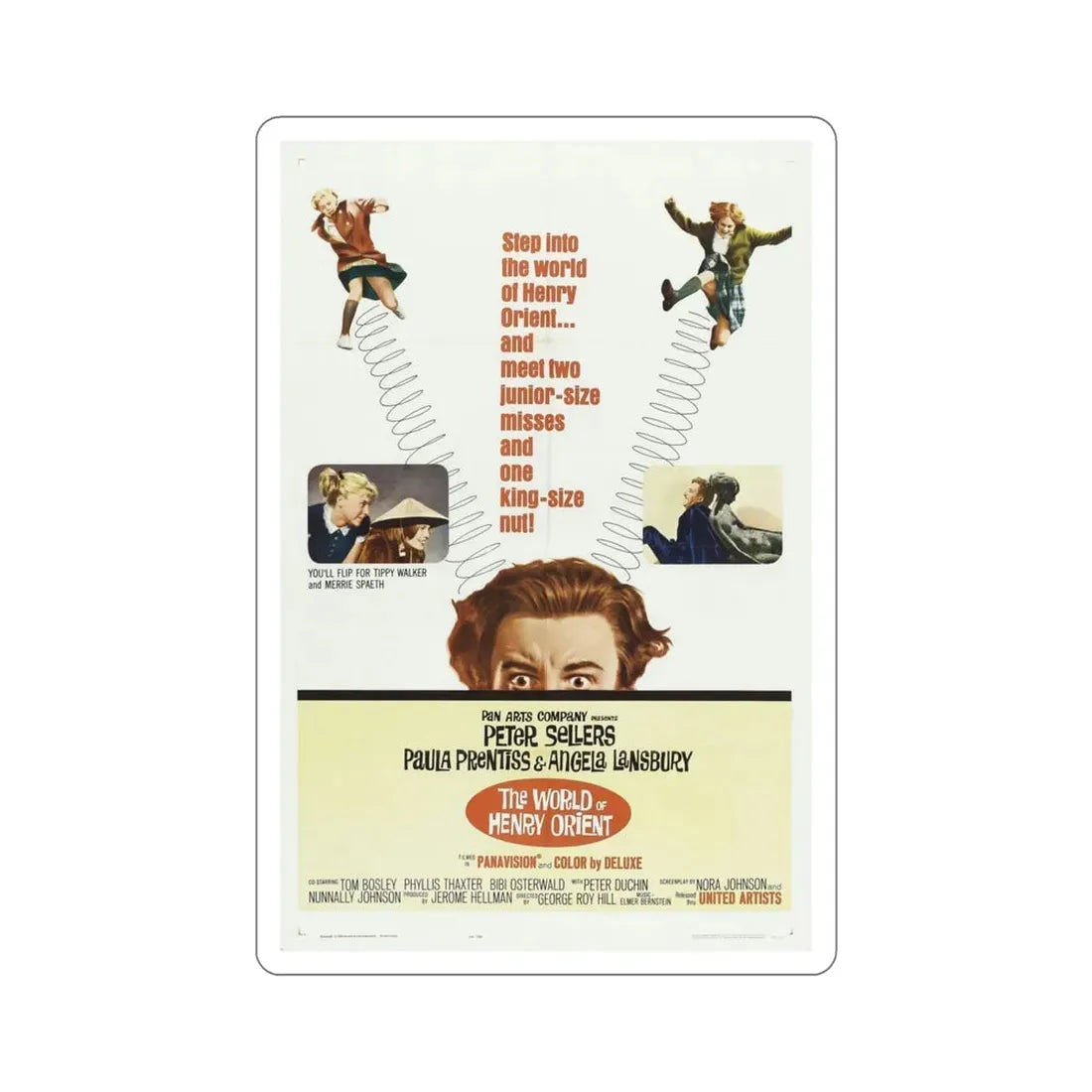 The World of Henry Orient 1964 Movie Poster STICKER Vinyl Die-Cut Decal 6 Inch - The Sticker Space