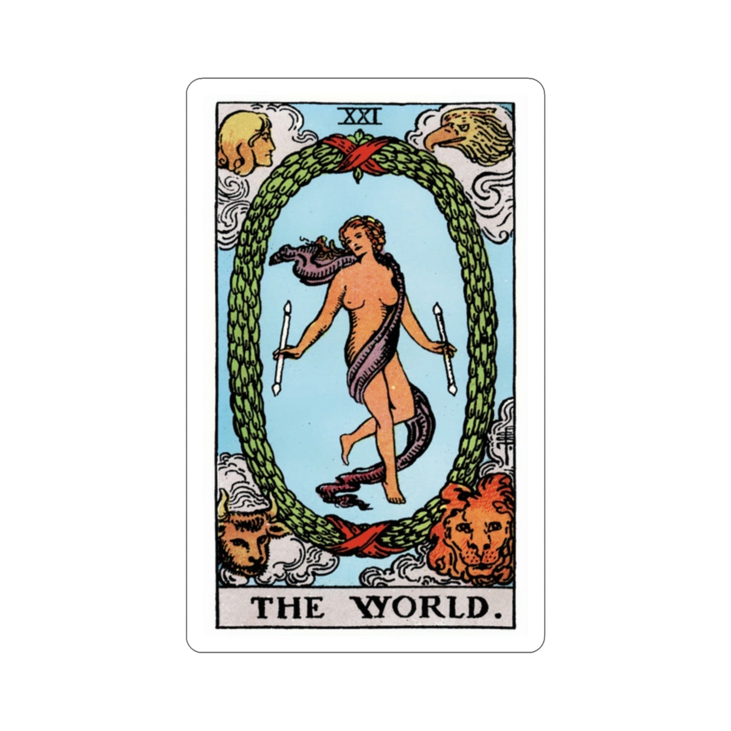 The World (Rider Waite Tarot Deck) STICKER Vinyl Die-Cut Decal-2 Inch-The Sticker Space