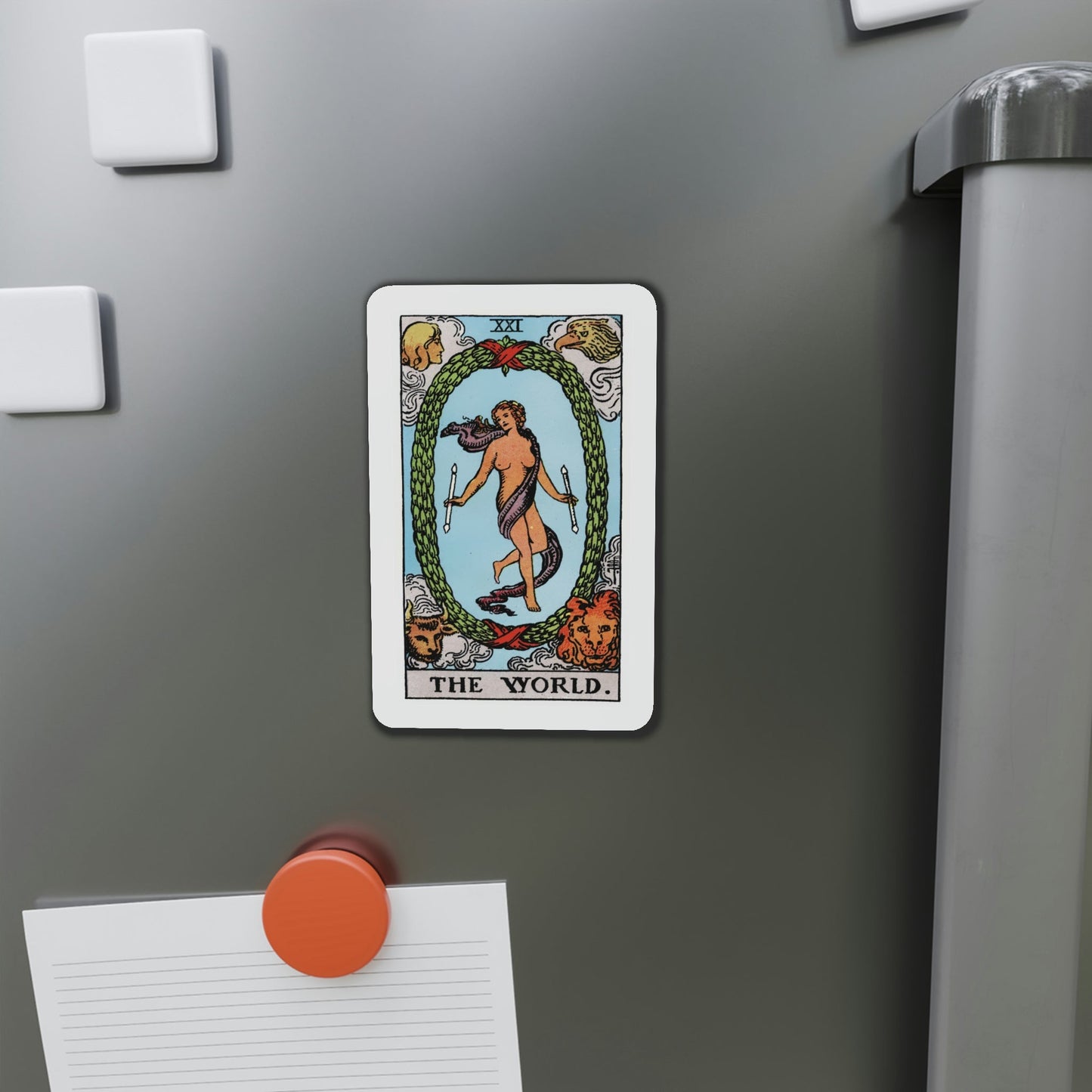 The World (Tarot Card) Die-Cut Magnet-The Sticker Space