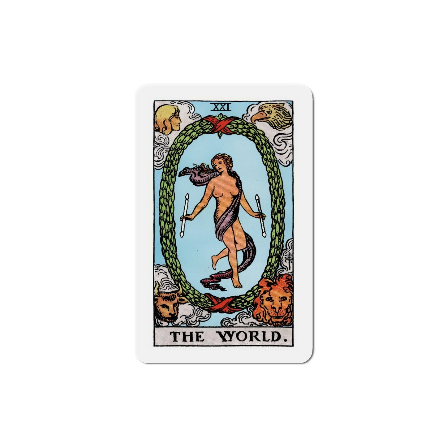 The World (Tarot Card) Die-Cut Magnet-6 Inch-The Sticker Space