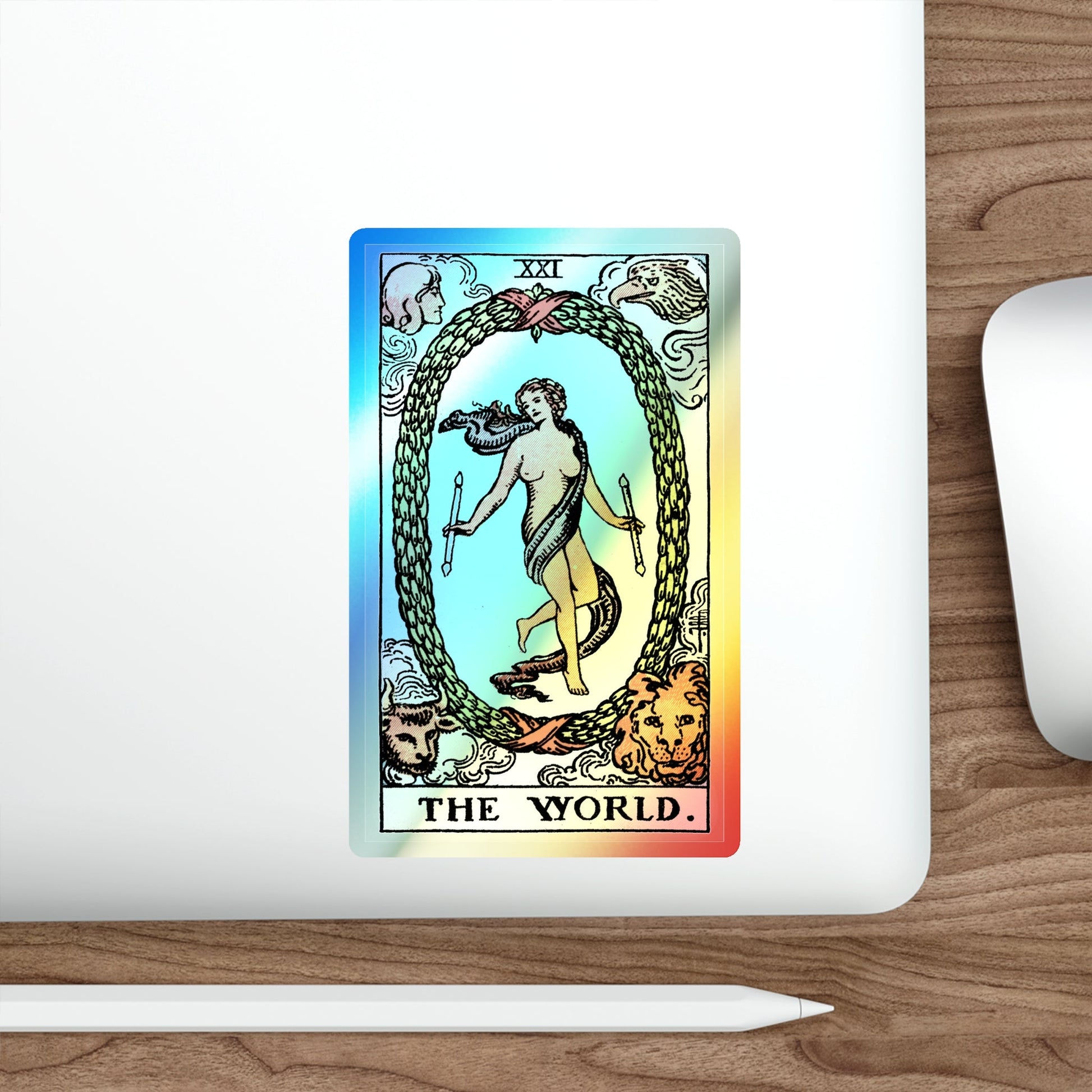 The World (Tarot Card) Holographic STICKER Die-Cut Vinyl Decal-The Sticker Space