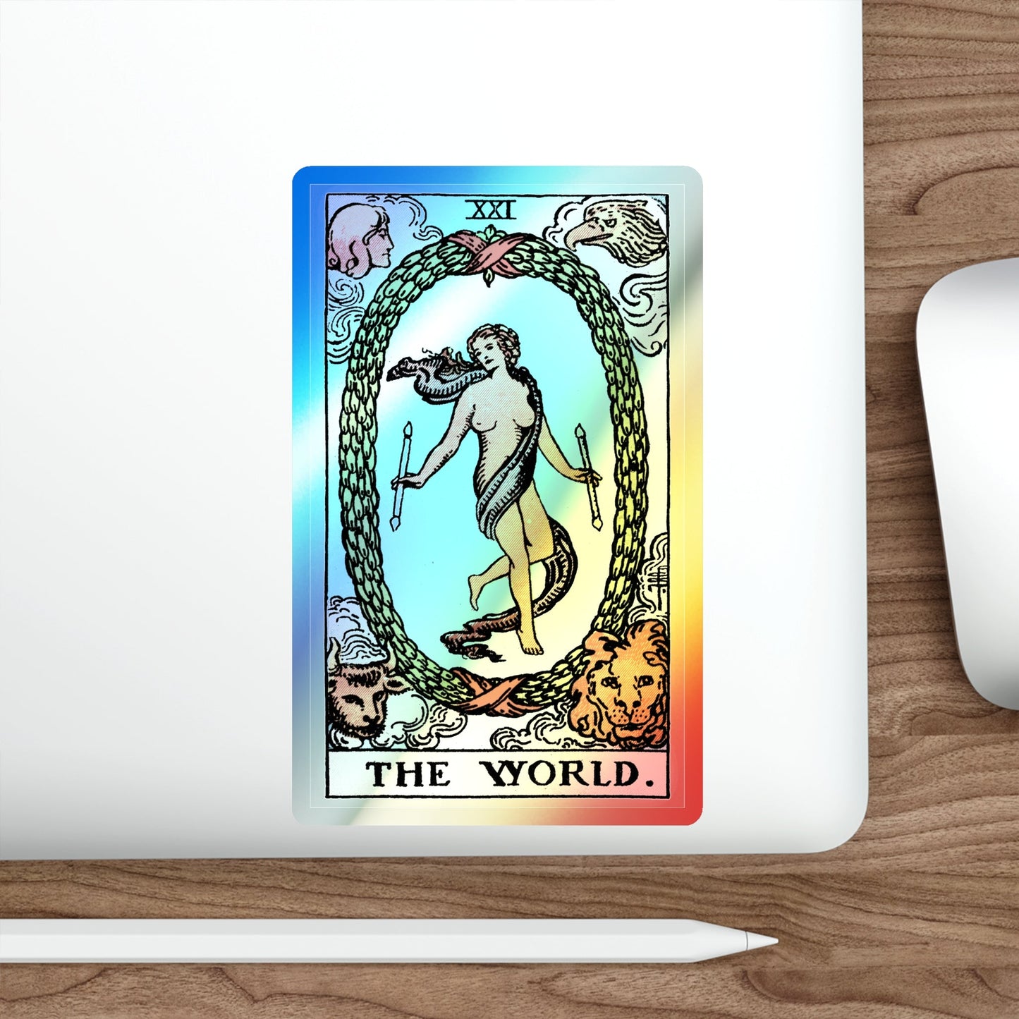 The World (Tarot Card) Holographic STICKER Die-Cut Vinyl Decal-The Sticker Space