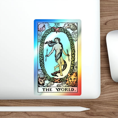 The World (Tarot Card) Holographic STICKER Die-Cut Vinyl Decal-The Sticker Space