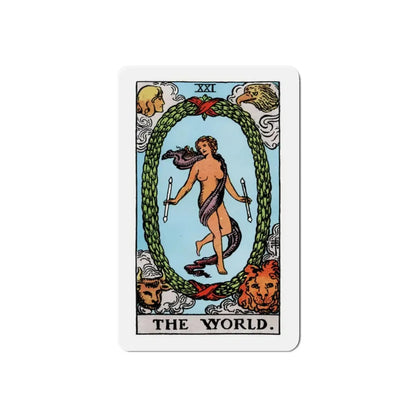 The World (Tarot Card) Refrigerator Magnet 2 Inch - The Sticker Space