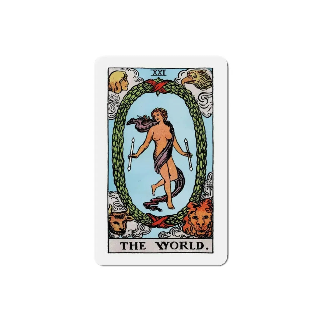 The World (Tarot Card) Refrigerator Magnet 3 Inch - The Sticker Space