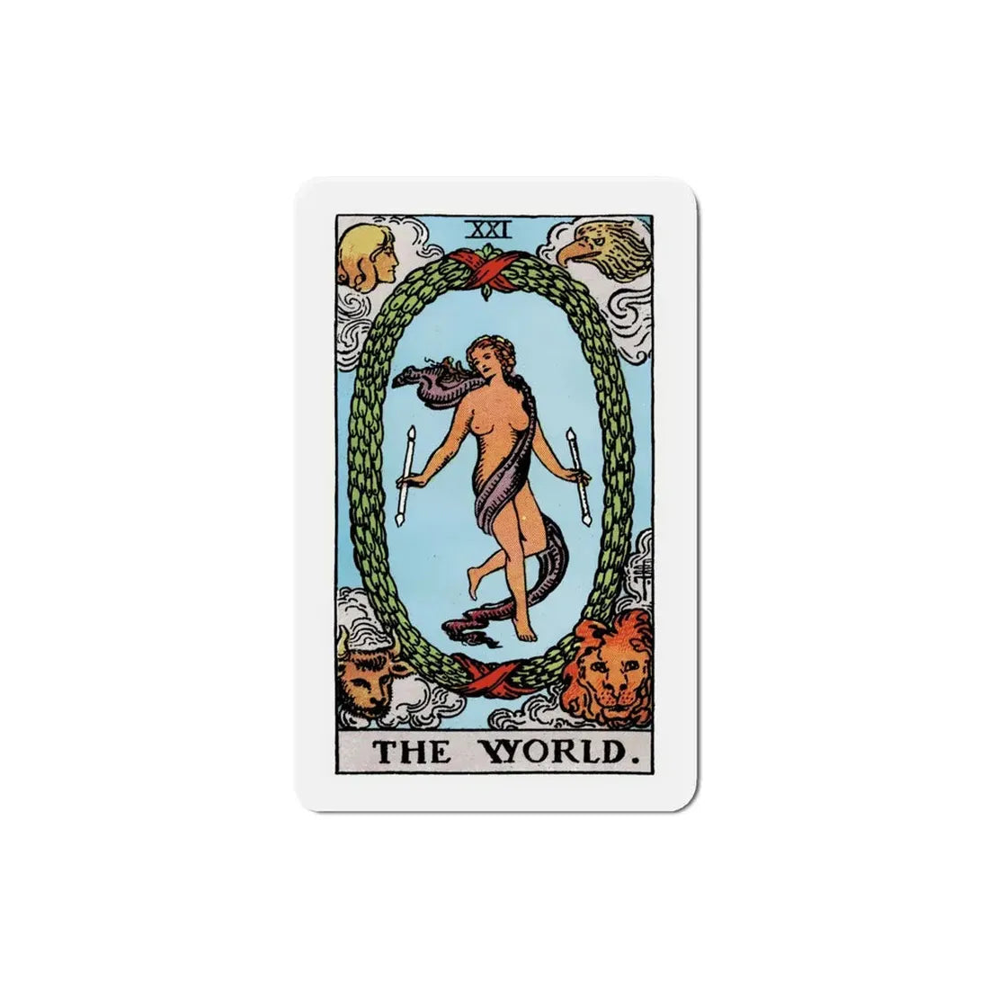 The World (Tarot Card) Refrigerator Magnet 4 Inch - The Sticker Space