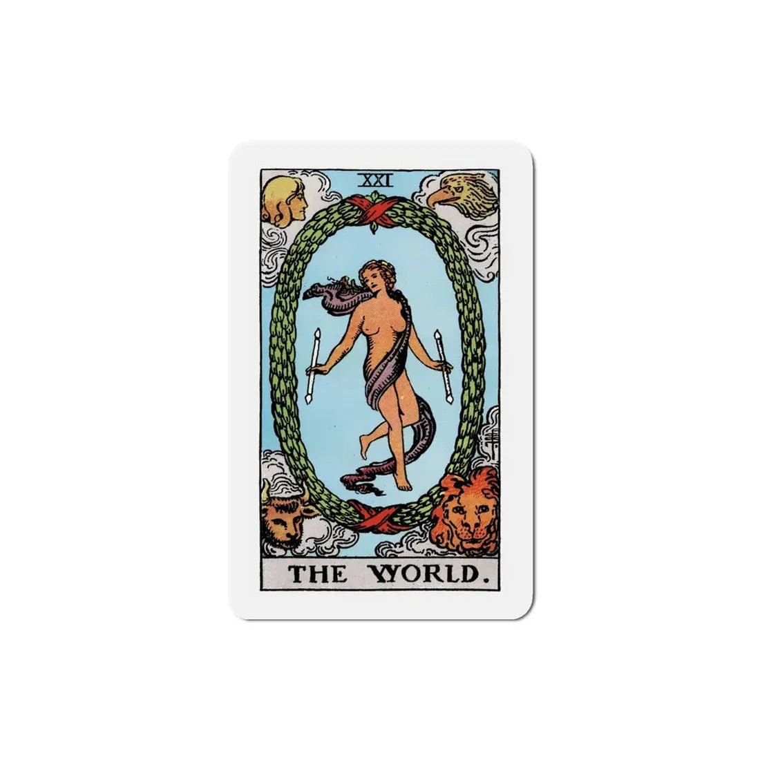 The World (Tarot Card) Refrigerator Magnet 5 Inch - The Sticker Space