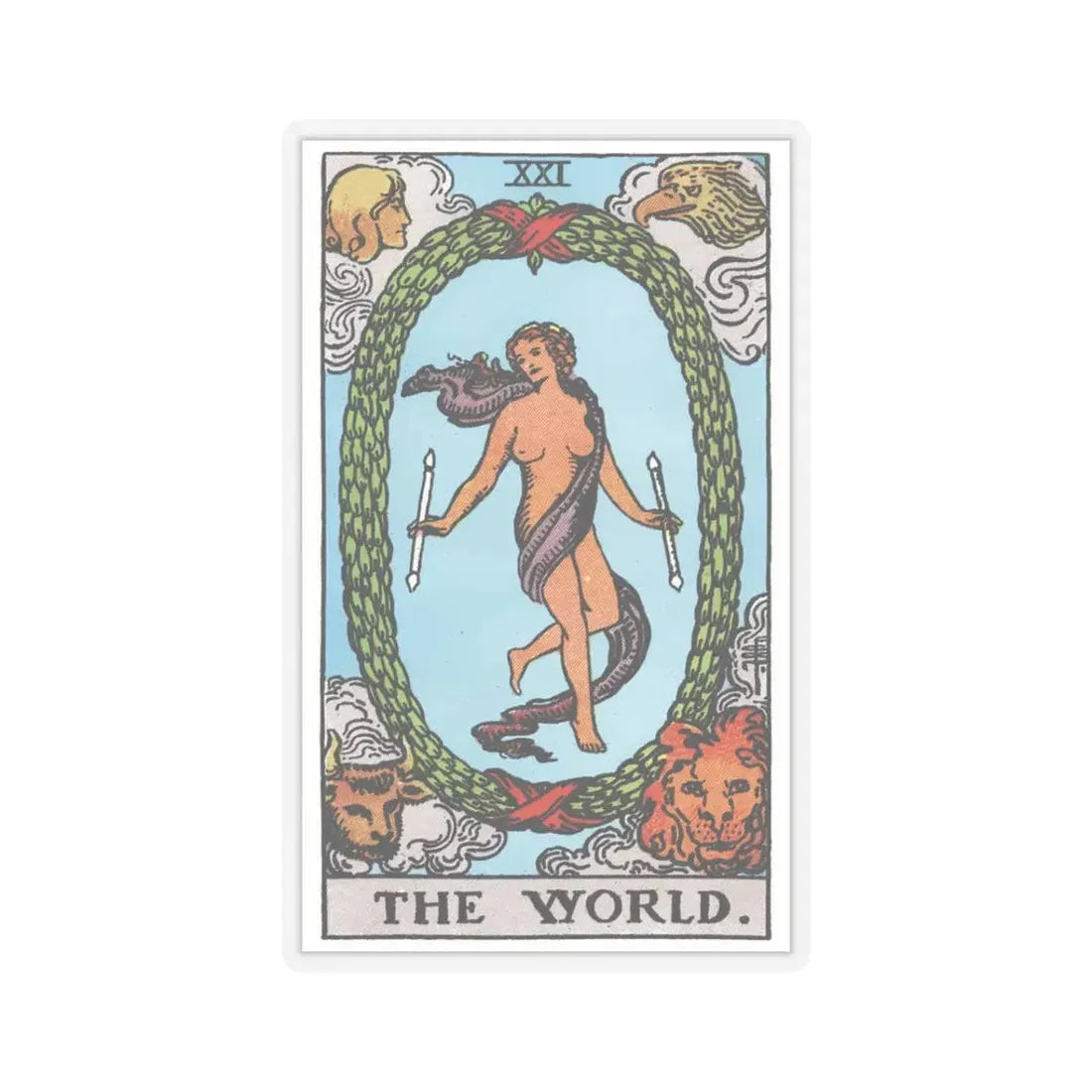 The World (Tarot Card) STICKER Vinyl Kiss-Cut Decal 3 Inch Transparent - The Sticker Space